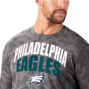 Men's MSX Michael Strahan Black Philadelphia Eagles Camo Performance Long Sleeve